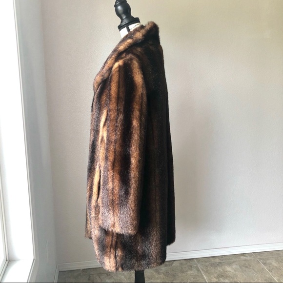 Terry Lewis Faux Fur Luxurious Brown Coat Winter - Picture 7 of 16